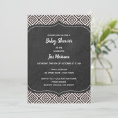 白黒ベビーシャワー招待状 招待状 (スタンド正面)