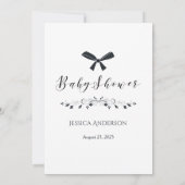 白黒ベビーバウ誰がママのゲームを知っ最高のている 招待状 (裏面)