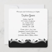 白黒ベビーフォト《キリスト教》洗礼式や命名式 招待状 (裏面)