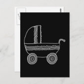 白黒ベビーベビーカー。 ポストカード (正面/裏面)