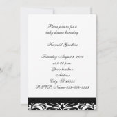 白黒ベビー足ベビーシャワー招待状 招待状 (裏面)