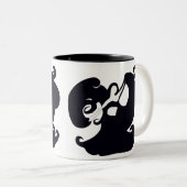 白黒ベリーダンサーのマグ ツートーンマグカップ (正面右)