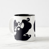 白黒ベリーダンサーのマグ ツートーンマグカップ (正面左)