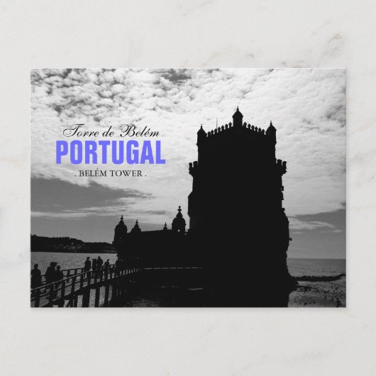 白黒ベレムタワーシルエット2 | Torre Belem ポストカード (正面)
