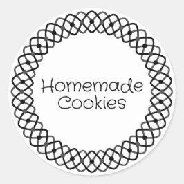 白黒ベーカリー箱包装 ラウンドシール