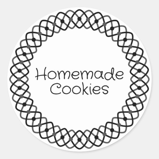 白黒ベーカリー箱包装 ラウンドシール (正面)