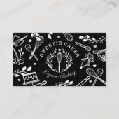 白黒ベーキング料理用具ベーカリー 名刺 (正面)