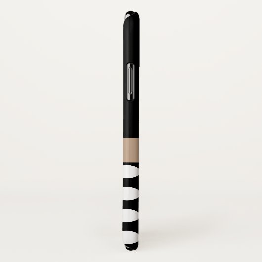 白黒ベージュモノグラムスクリプト水玉模様 Case-Mate iPhoneケース (裏面/右)