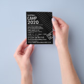 白黒ベースボールこうもりベースボールキャンプ広告 チラシ (手)