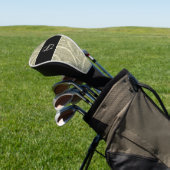 白黒ペイズリーエレガントイニシャルモノグラム ゴルフヘッドカバー (インサイチュ)