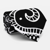 白黒ペイズリーデザイン ネクタイ (ロール)