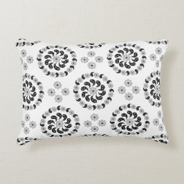 白黒ペイズリーパターン装飾用クッション アクセントクッション
