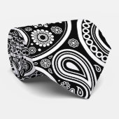 白黒ペイズリーパターン ネクタイ (ロール)