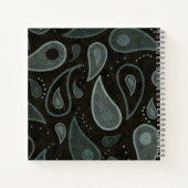 白黒ペイズリーパターン ノートブック (裏面)