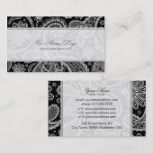 白黒ペイズリーパターン 名刺 (正面/裏面)