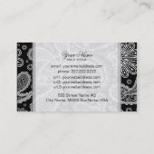 白黒ペイズリーパターン 名刺 (裏面)