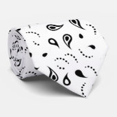 白黒ペイズリープリント ネクタイ (ロール)
