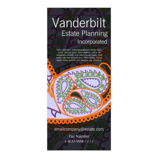 白黒ペイズリーラックカード ラックカード (正面)