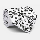 白黒ペイズリールックスターデザイン ネクタイ (ロール)