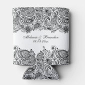 白黒ペイズリーレース 缶クーラー (裏面)