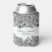 白黒ペイズリーレース 缶クーラー (缶裏面)