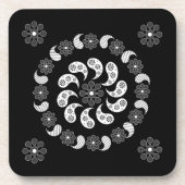 白黒ペイズリー模様コースター コースター (正面)