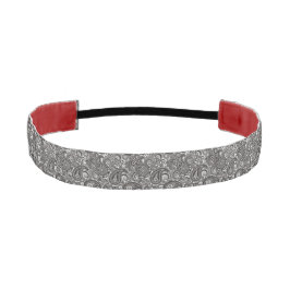 白黒ペイズリー アスレチックヘッドバンド