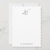 白黒ペインターのウサギ ノートカード (正面)