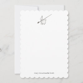 白黒ペインターのウサギ ノートカード