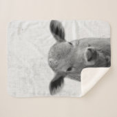 白黒ペエカブーカウミニマル子供部屋 シェルパブランケット (正面(横))