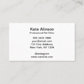 白黒ペットシッターの名刺 名刺 (裏面)