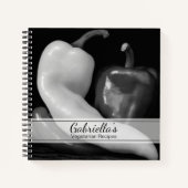 白黒ペッパーベジタリアンレシピ ノートブック (正面)