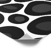 白黒ペブルオーガニックパターン ポスター (角)