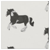 白黒ペンキのまだら馬のジプシーのVannerの馬 ファブリック (クローズアップ)