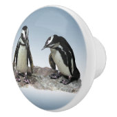 白黒ペンギンのセラミックノブ セラミックノブ (右)