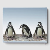 白黒ペンギンバードバースデーパーティーゲストブック ゲストブック (裏面)