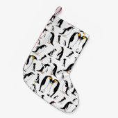 白黒ペンギン模様 スモールクリスマスストッキング (正面 (吊り時))
