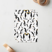 白黒ペンギン模様 ノートカード (正面/裏面インサイチュ)