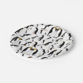 白黒ペンギン模様 ペーパープレート (アングル)