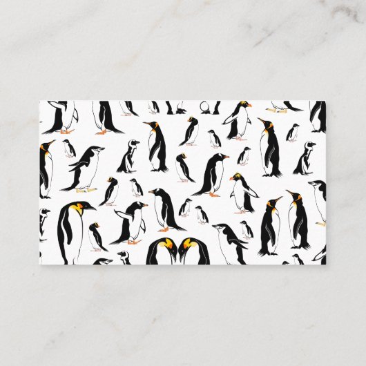 白黒ペンギン模様 名刺 (裏面)