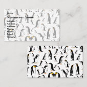 白黒ペンギン模様 名刺 (正面/裏面)