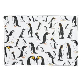 白黒ペンギン模様 枕カバー