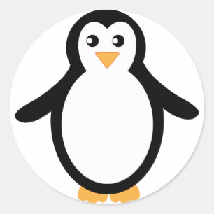 白黒ペンギン ラウンドシール