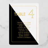 白黒ホイルモダン実在テーブルカード 箔招待状 (正面)