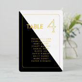白黒ホイルモダン実在テーブルカード 箔招待状 (立ち正面)