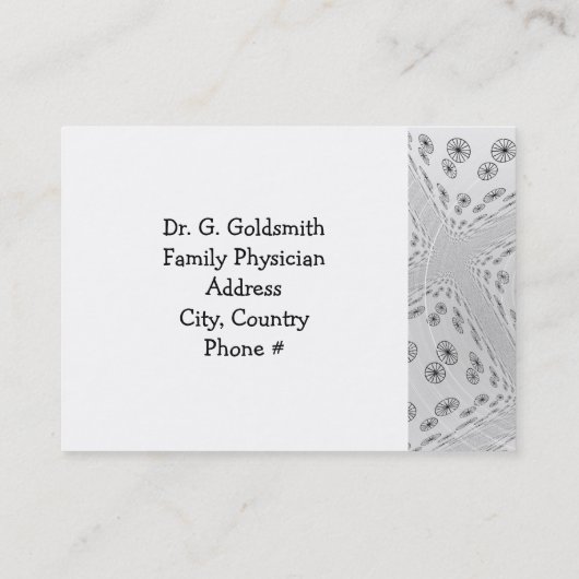 白黒ホイールメディカルアポイントメント 予約カード (裏面)