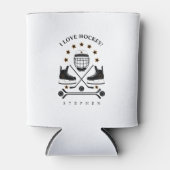 白黒ホッケー機器パターンクーラーボックス 缶クーラー (正面)
