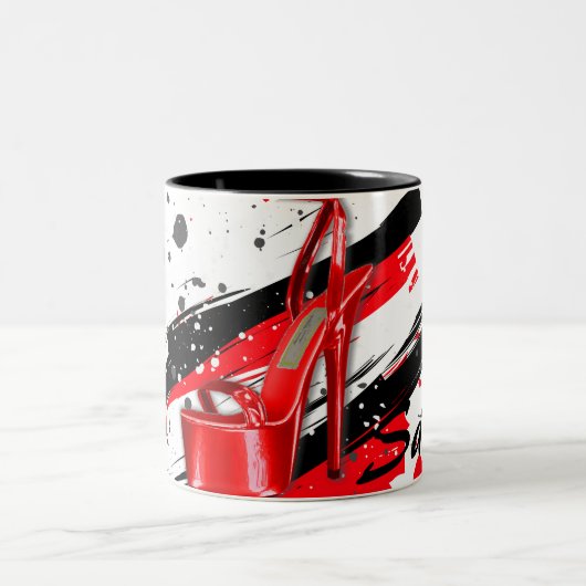 白黒ホットハイヒール ツートーンマグカップ (中央)