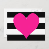 白黒ホットピストライプンクハート ポストカード (正面/裏面)