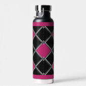 白黒ホットピンクエレガントダイヤモンドアルギル ウォーターボトル (右面)